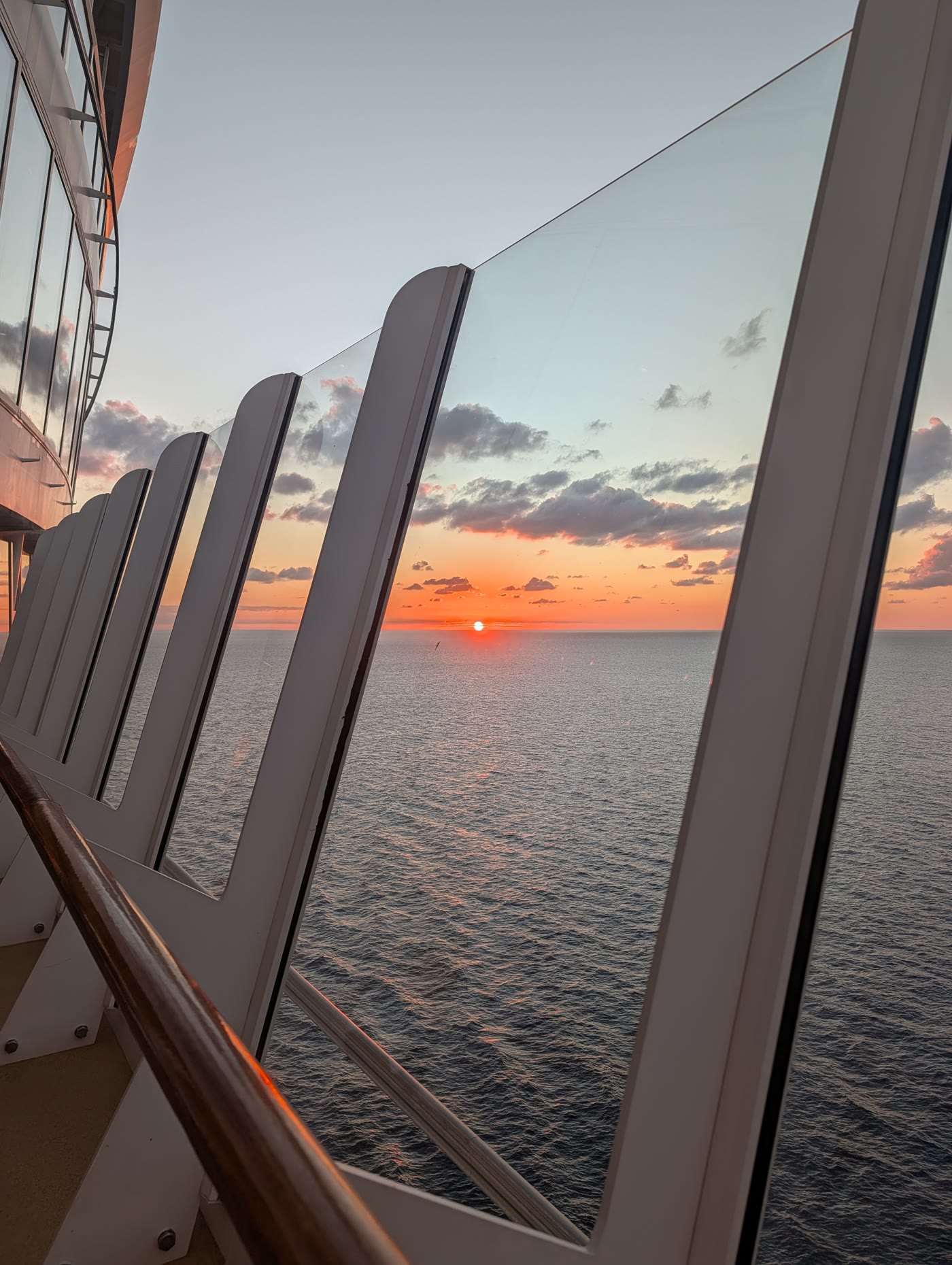 Sunset at sea from the deck of Harmony of the Seas