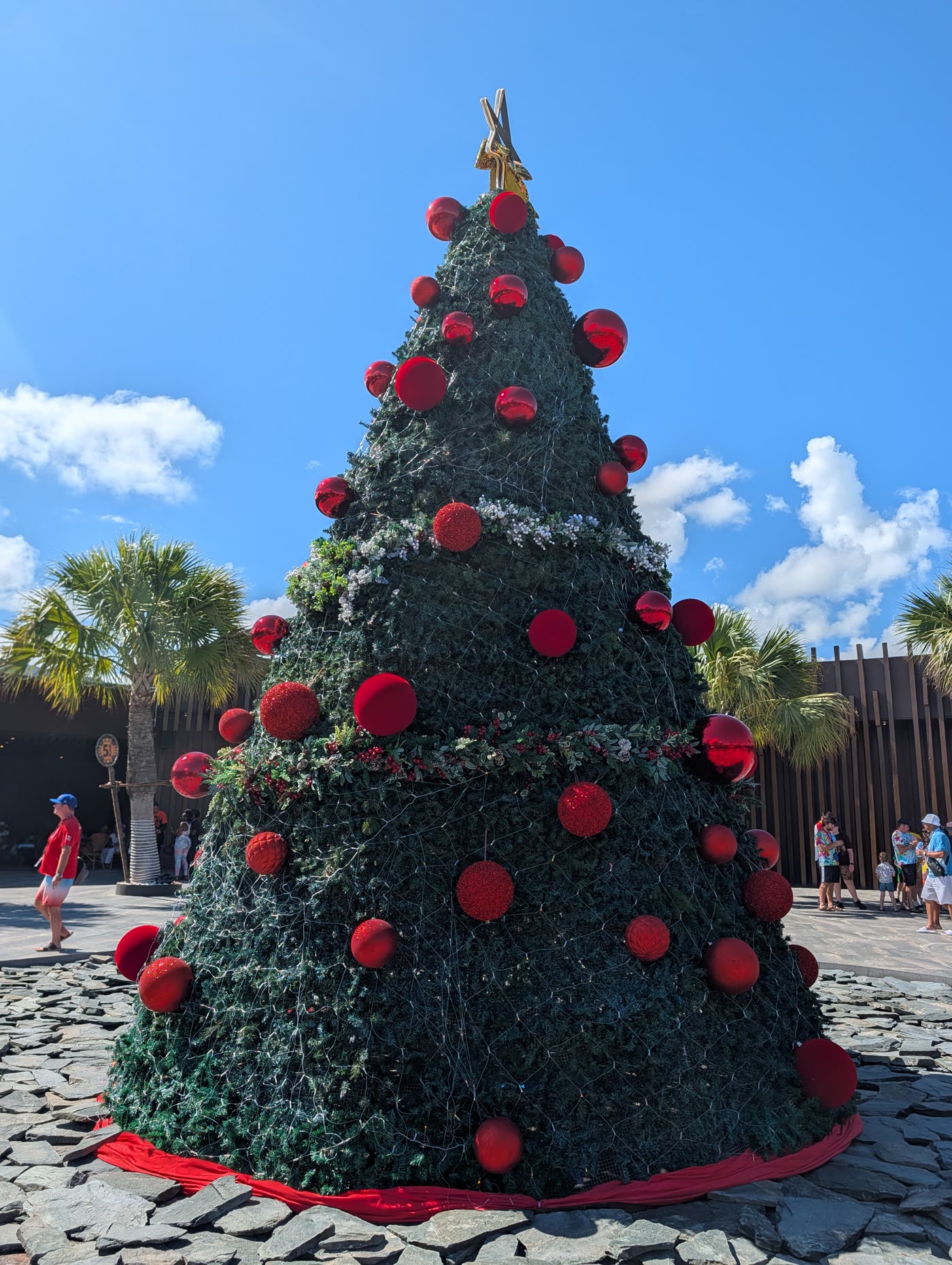 Holiday tree at the Dominican Republic port